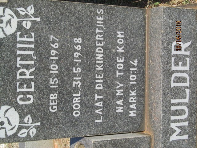 MULDER Gertjie 1967-1968