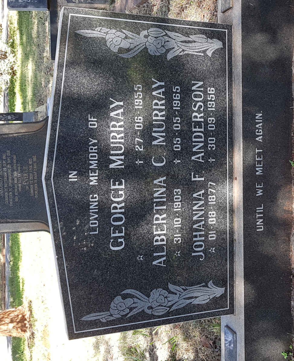 MURRAY George -1955 &amp; Albertina C. 1903-1965 :: ANDERSON Johanna F. 1877-1956
