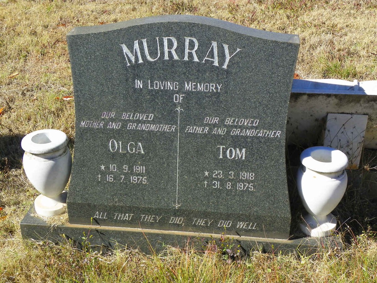 MURRAY Tom 1918-1975 &amp; Olga 1911-1975