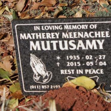 MUTUSAMY Matherey Meenachee 1935-2015