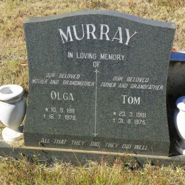 MURRAY Tom 1918-1975 &amp; Olga 1911-1975
