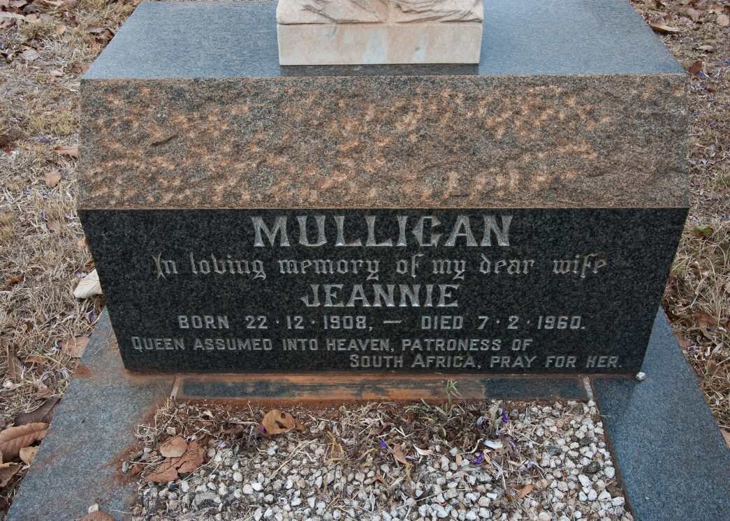 MULLIGAN Jeannie 1908-1960 :: MULHEARN Alice Frances 1939-2014