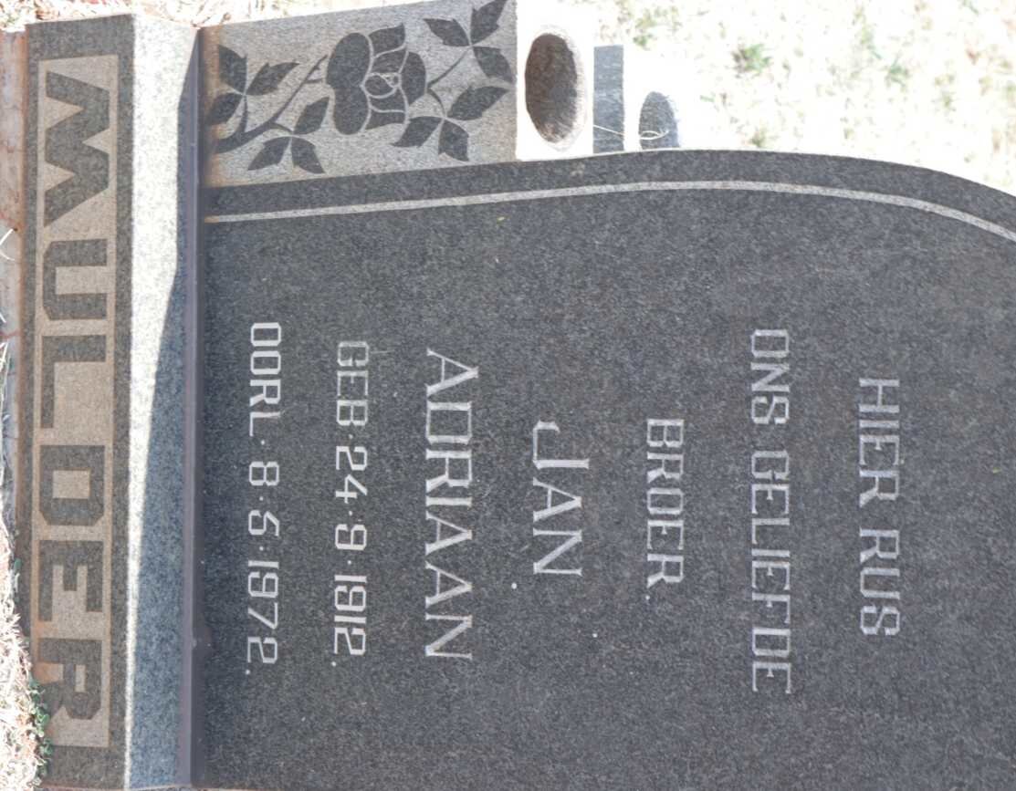 MULDER Jan Adriaan 1912-1972