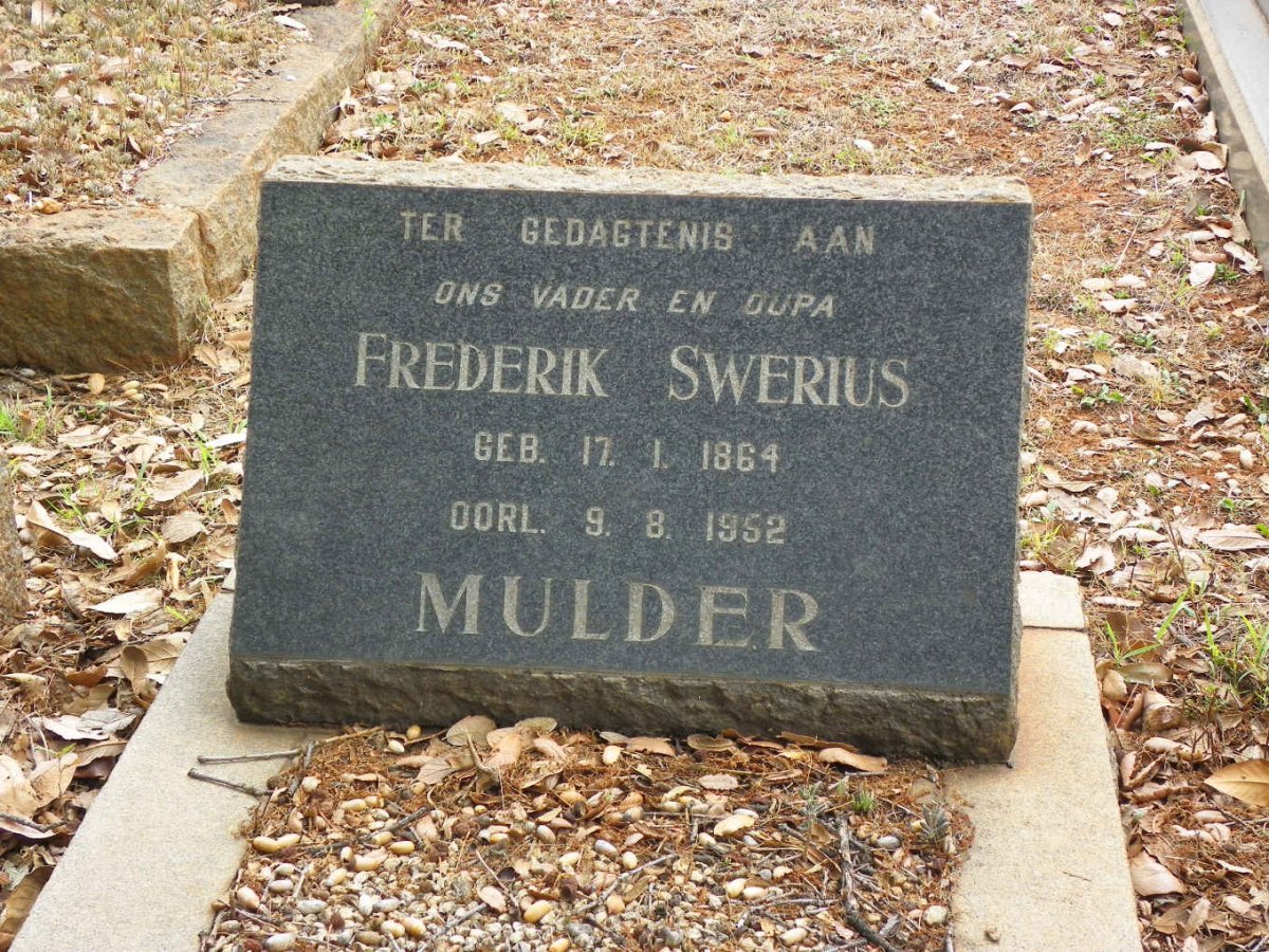 MULDER Frederik Swerius 1864-1952
