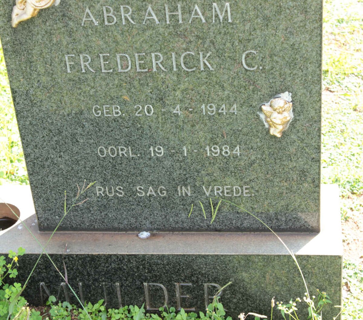 MULDER Abraham Frederick C. 1944-1984