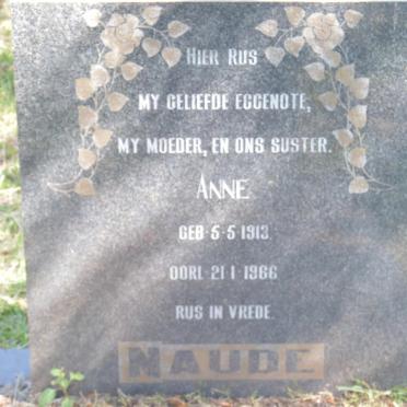 NAUDE Anne 1913-1966