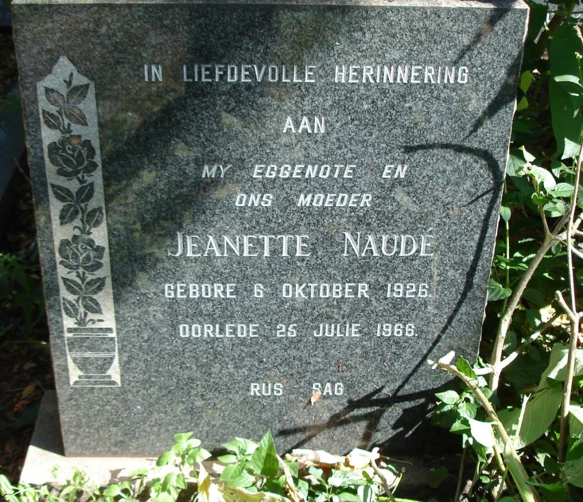 NAUDE Jeanette 1926-1966
