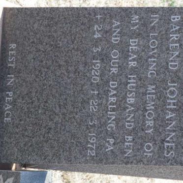 NAGEL Barend Johannes 1920-1972