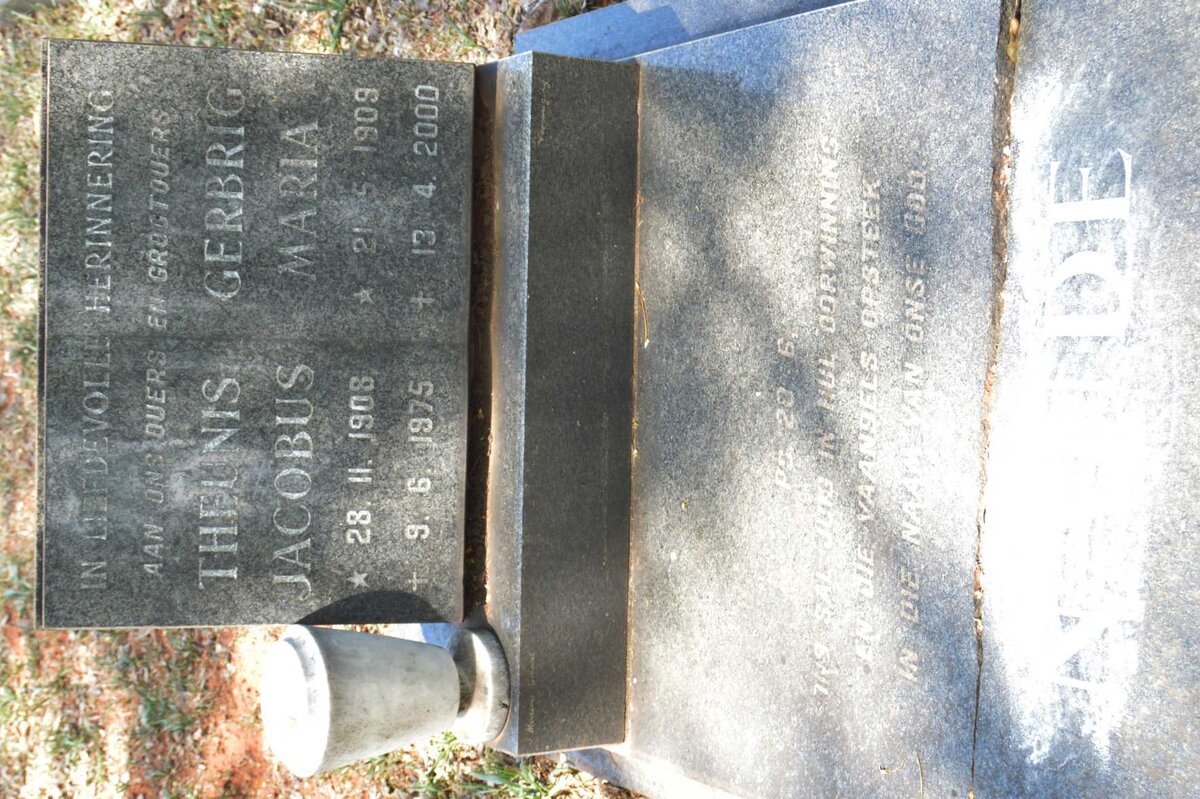 NAUDE Theunis Jacobus 1908-1975 &amp; Gerbrig Maria 1909-2000