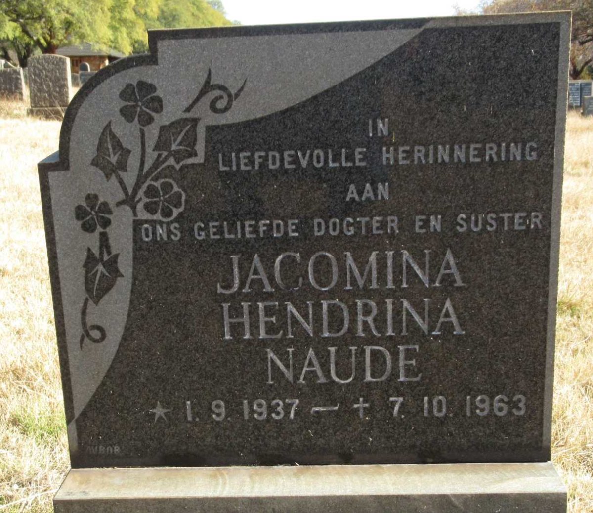NAUDE Jacomina Hendrina 1937-1963