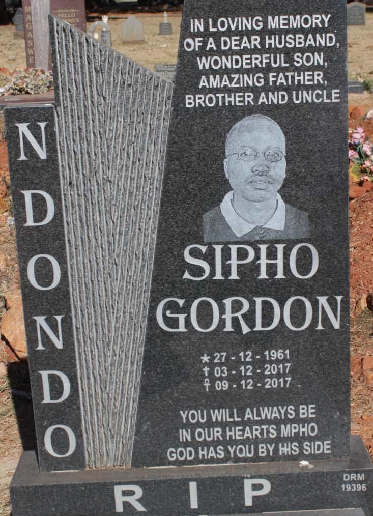 NDONDO Sipho Gordon 1961-2017