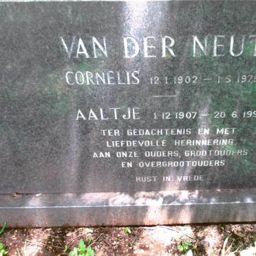 NEUT Cornelis, van der 1902-1979 &amp; Aaltje 1907-1998