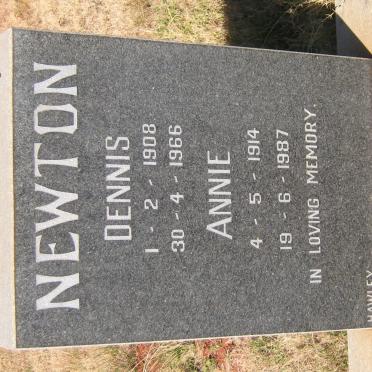 NEWTON Dennis 1908-1966 &amp; Annie 1914-1987