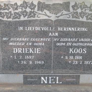 NEL Koos 1891-1977 &amp; Driekie 1892-1969