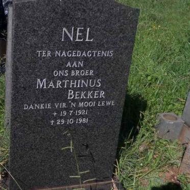 NEL Marthinus Bekker 1921-1981