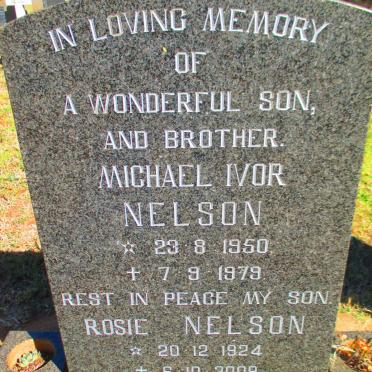 NELSON Rosie 1924-2009 :: NELSON Michael Ivor 1950-1979