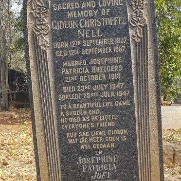 NELL Gideon Christoffel 1887-1947 &amp; Josephine Patricia RHEEDERS 1894-1982