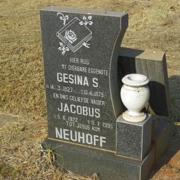 NEUHOFF Jacobus 1922-1995 &amp; Gesina S. 1927-1979