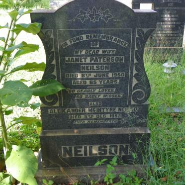 NEILSON Janet Paterson -1950 :: NEILSON Alexander McINTYRE -1955