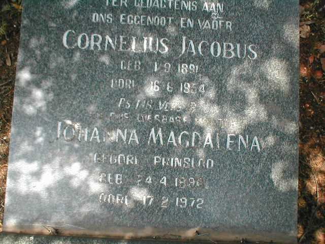 NEL Cornelius Jacobus 1891-1954 &amp; Johanna Magdalena PRINSLOO 189?-1972