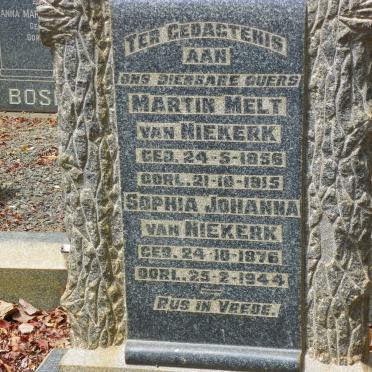 NIEKERK Martin Melt, van 1856-1915 &amp; Sophia Johanna 1876-1944