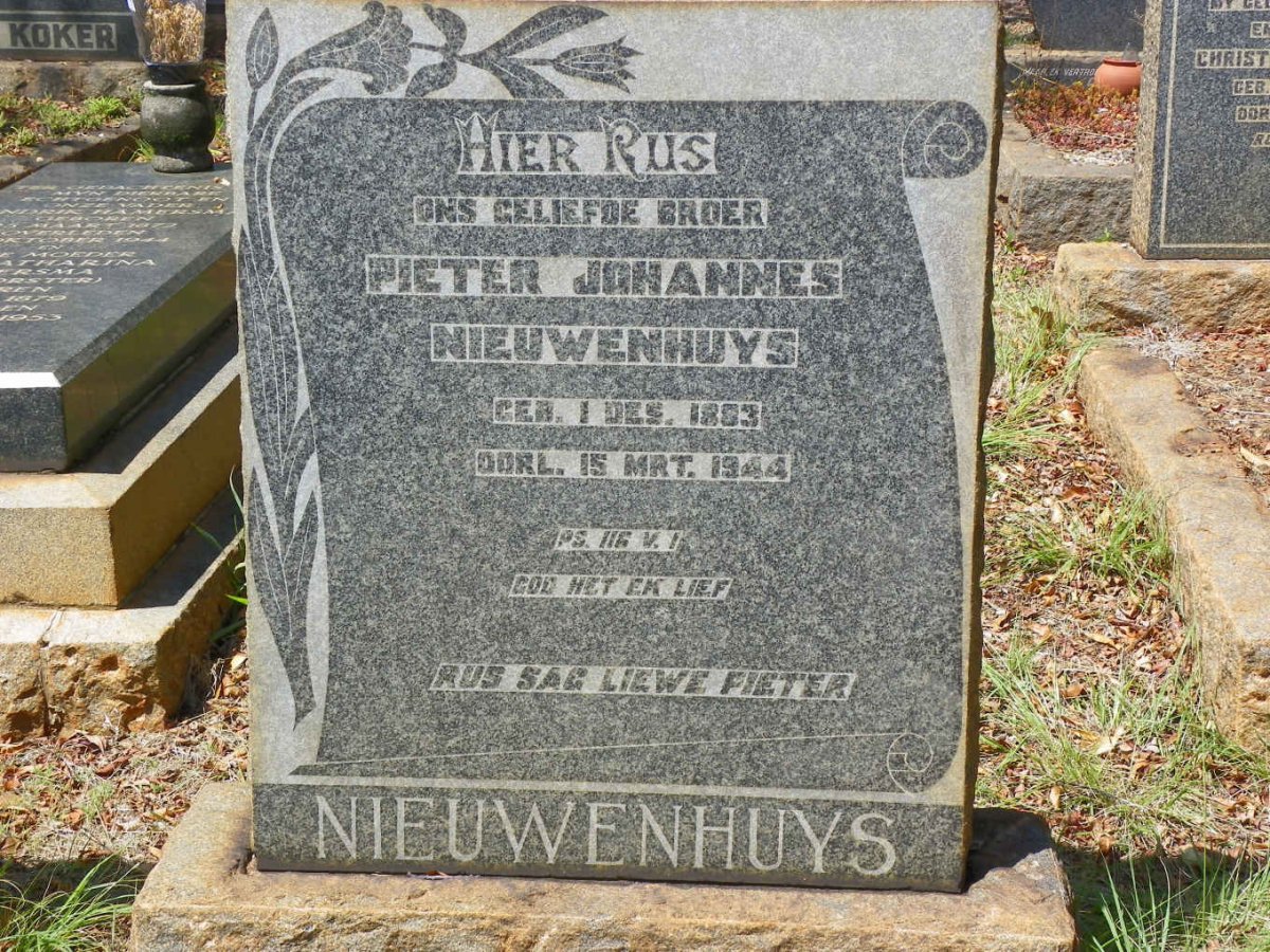 NIEUWENHUYS Pieter Johannes 1883-1944