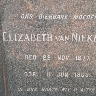 NIEKERK Elizabeth, van 1877-1960