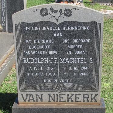 NIEKERK Rudolph J.F., van 1915-1990 &amp; Machtel S. 1914-2000