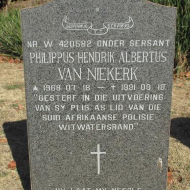 NIEKERK Philippus Hendrik Albertus, van 1968-1991
