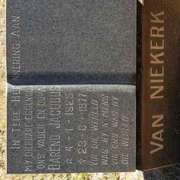 NIEKERK Barend Jacobus, van 1925-1977