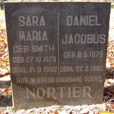 NORTIER Daniel Jacobus 1878-1962 &amp; Sara Maria SMITH 1878-1962
