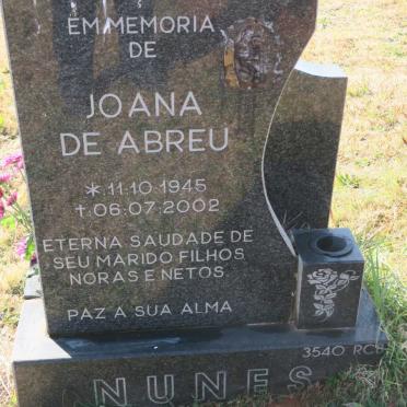NUNES Joana de Abreu 1945-2002