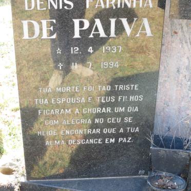 PAIVA Denis Farinha, de 1937-1994