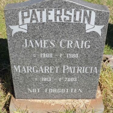 PATERSON James Craig 1908-1980 &amp; Margaret Patricia 1913-2003