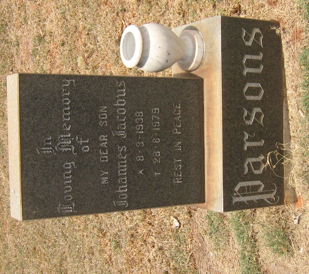 PARSONS Johannes Jacobus 1938-1979