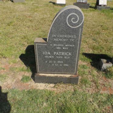 PATRICK Ida nee VAN RIJ 1905-1981