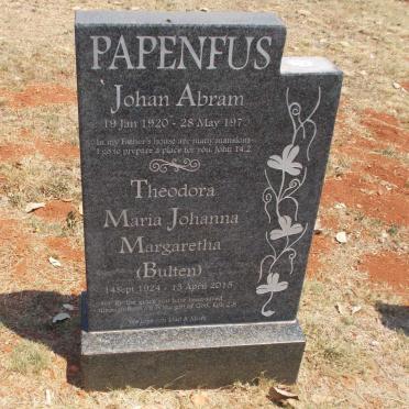 PAPENFUS Johan Abram 1920-1970 & Theodora Maria Johanna Margaretha BULTEN 1924-2015