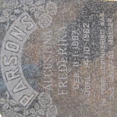 PARSONS Augustina Frederika 1887-1962