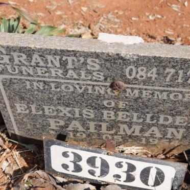 PAILMAN Elexis Belldean 1954-2014