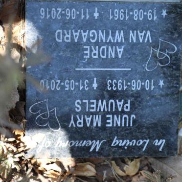 PAUWELS June Mary 1933-2010 ::  VAN WYNGAARD André 1961-2016