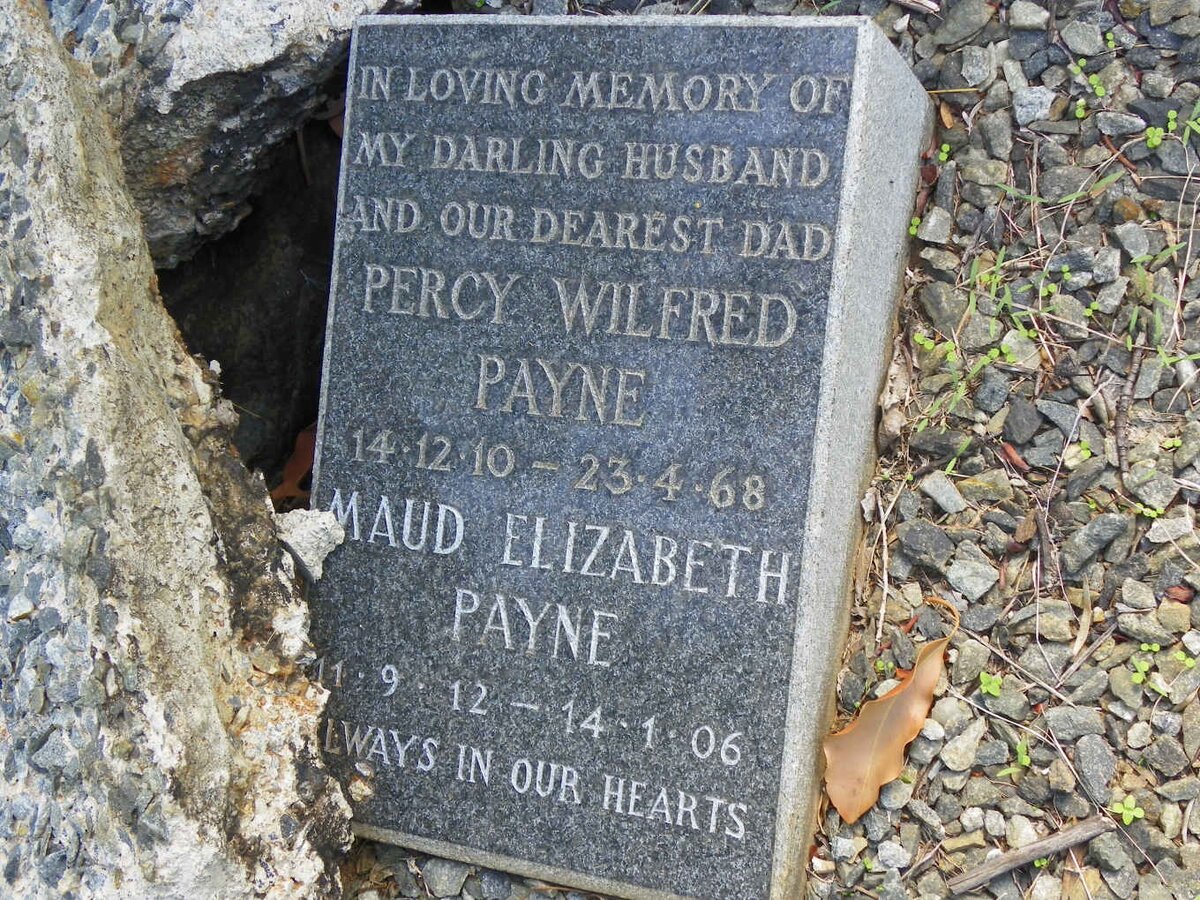 PAYNE Ellen -1944 :: PAYNE Percy Wilfred 1910-1968 &amp; Maud Elizabeth 1912-2006