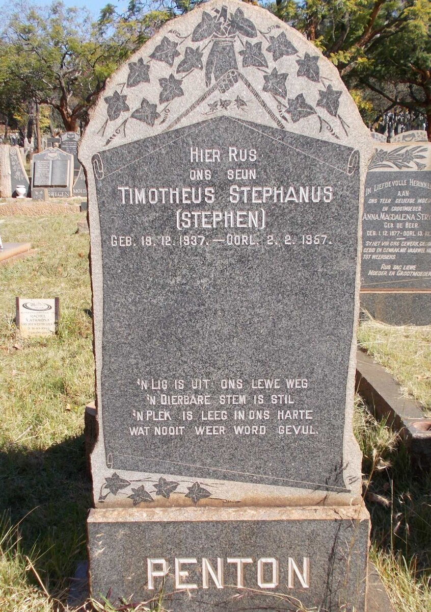 PENTON Timotheus Stephanus 1937-1957
