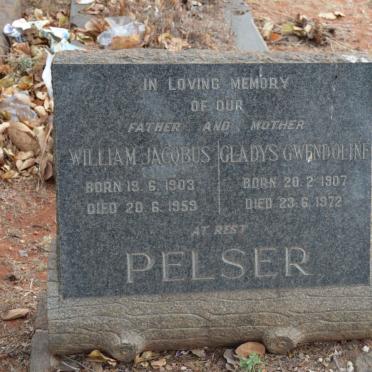 PELSER William Jacobus 1903-1959 &amp; Gladys Gwendoline 1907-1972