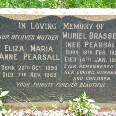 PEARSALL Eliza Maria Anne 1890-1958 :: BRASSELL Muriel nee PEARSALL 1920-1963