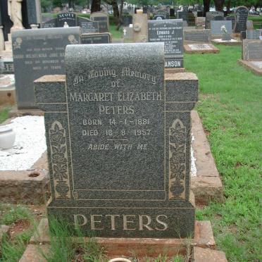 PETERS Margaret Elizabeth 1881-1957