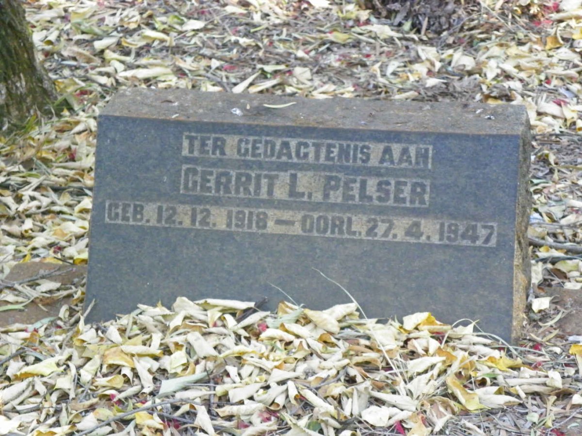 PELSER Gerrit L. 1918-1947