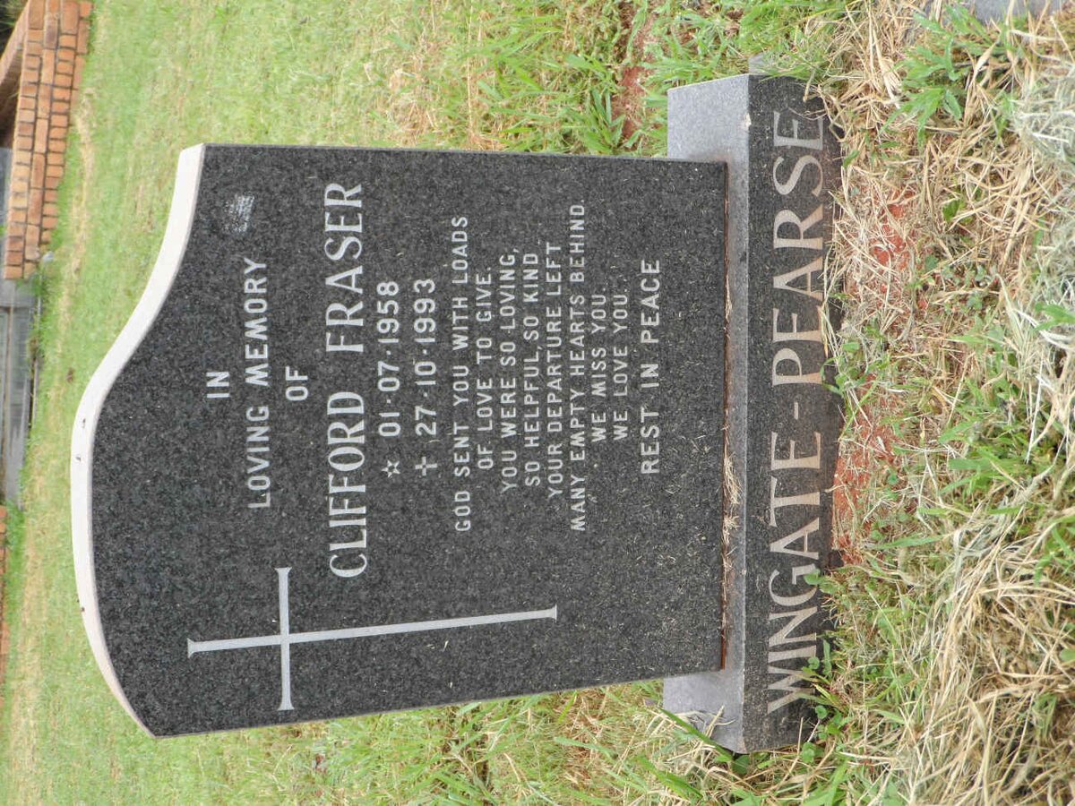 PEARSE Clifford Fraser, WINGATE 1958-1993