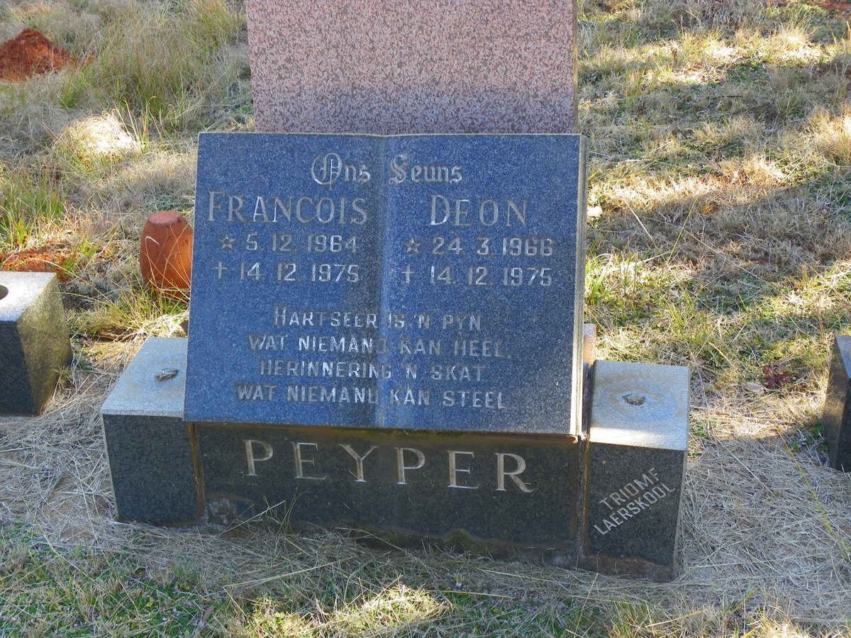 PEYPER Francois 1964-1975 :: PEYPER Deon 1966-1975