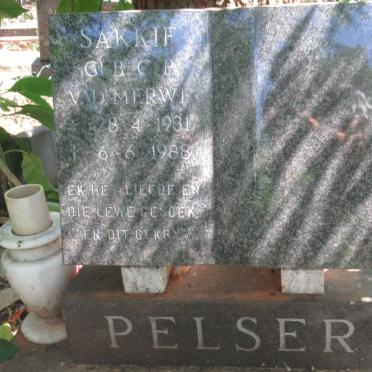 PELSER G.B.C.P. v.d. Merwe 1931-1988
