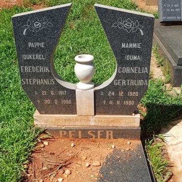 PELSER Frederik Stephanus 1917-1990 &amp; Cornelia Gertruida 1920-1990